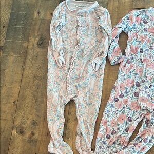 Magnetic Me Pink and Blue Footies Soft Stretchy One Pieces